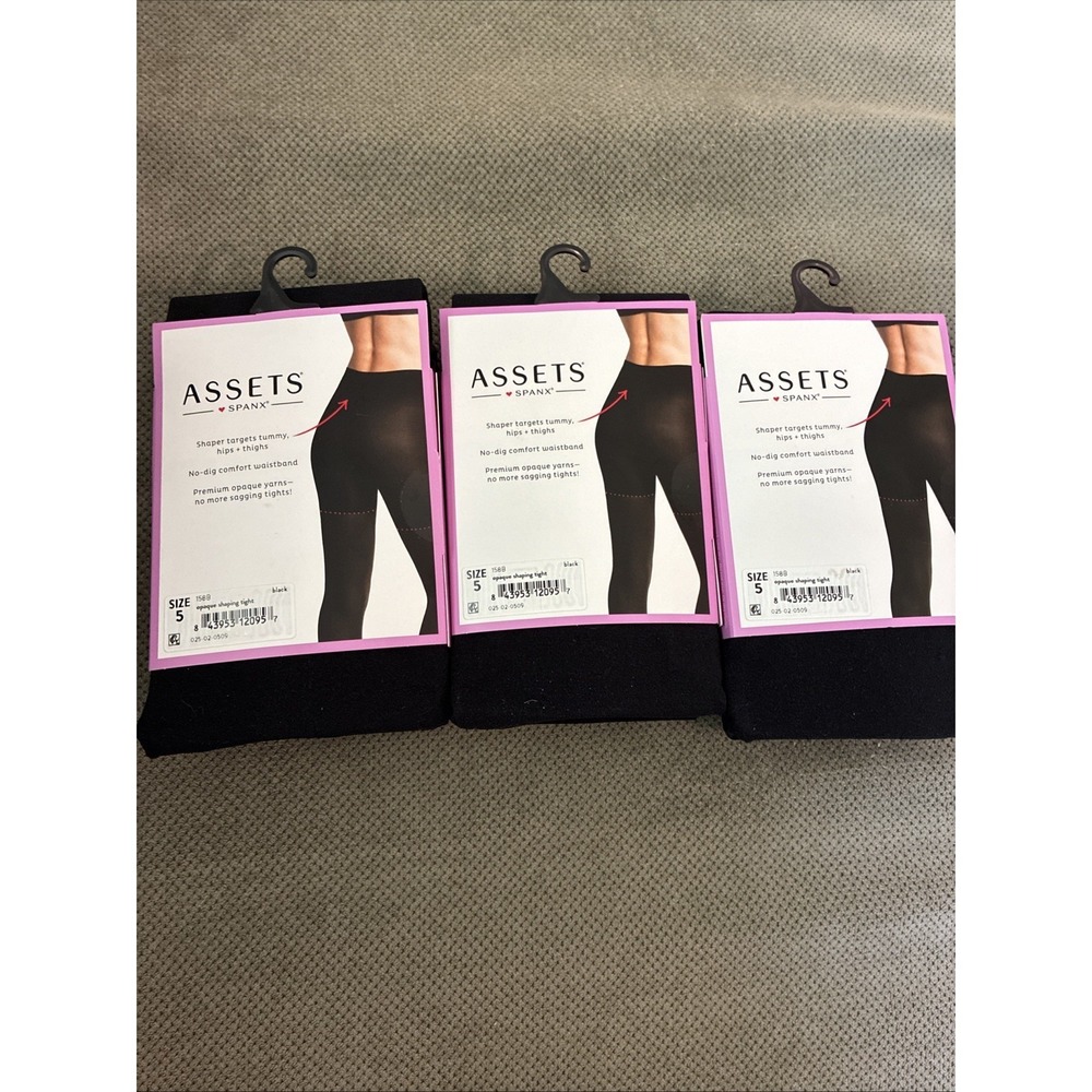 ASSETS by SPANX Women's High-Waist Shaping Tights LOT OF 3! Size 5 Black - 158B - Picture 5 of 7